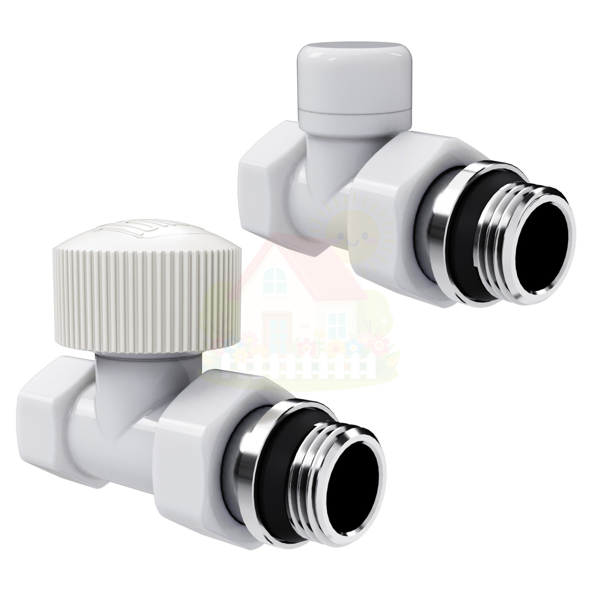 Инженерная сантехника Набор термостатический прямой Royal Thermo Design 1/2"М30х1,5 (Белый) — детальное фото