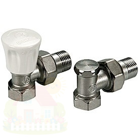 Купить Комплект вентилей угловой для радиатора Giacomini 1/2" арт. R705KX003 — фото товара в каталоге