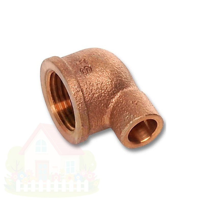 Купить Угольник Sanha 15x1/2" бронзовый под пайку с внутренней резьбой арт.140901512 — фото товара в каталоге