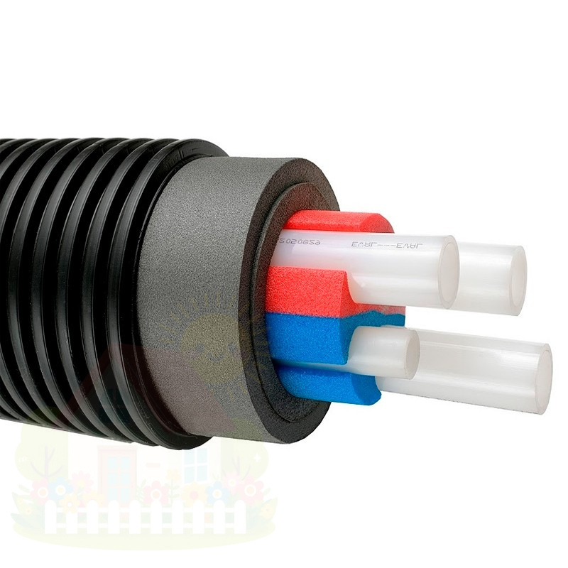 Купить Теплотрасса Uponor Ecoflex Quattro 2х25х2,3-25х3,5-20х2,8/175 (арт.1084887) — фото товара в каталоге