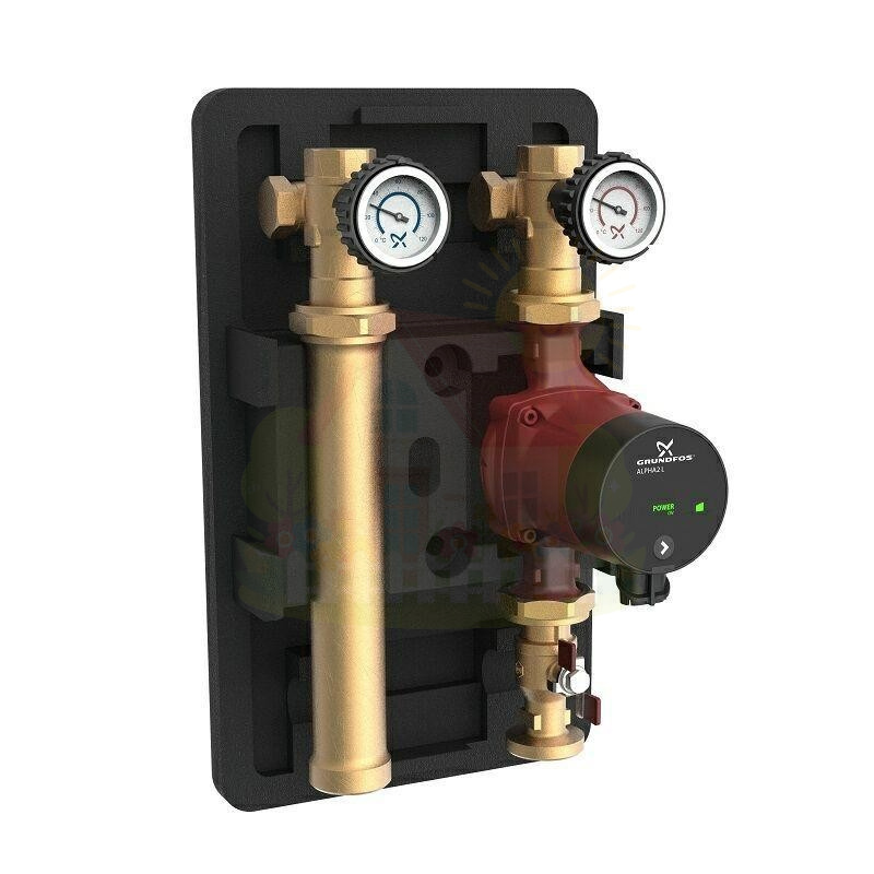 Инженерная сантехника Насосная группа с прямым контуром 1" Grundfos HEATMIX D25 ALPHA2L 40 — детальное фото