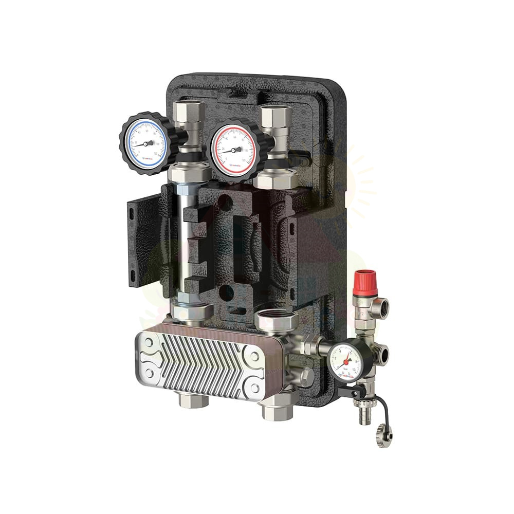 Инженерная сантехника Насосная группа Varmega V-Flow VMPG13-253000 с теплообменником DN25, 30 пластин, нержавеющая сталь без насоса — детальное фото