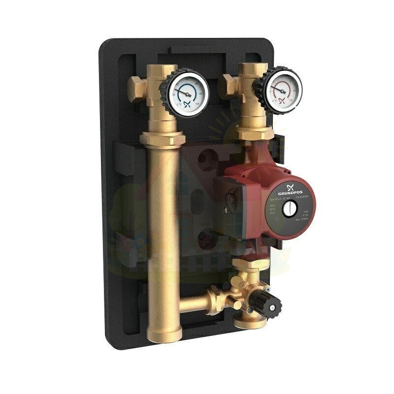 Инженерная сантехника Насосная группа с 3-х ходовым смесителем Grundfos HEATMIX M25 UPS 80 — детальное фото