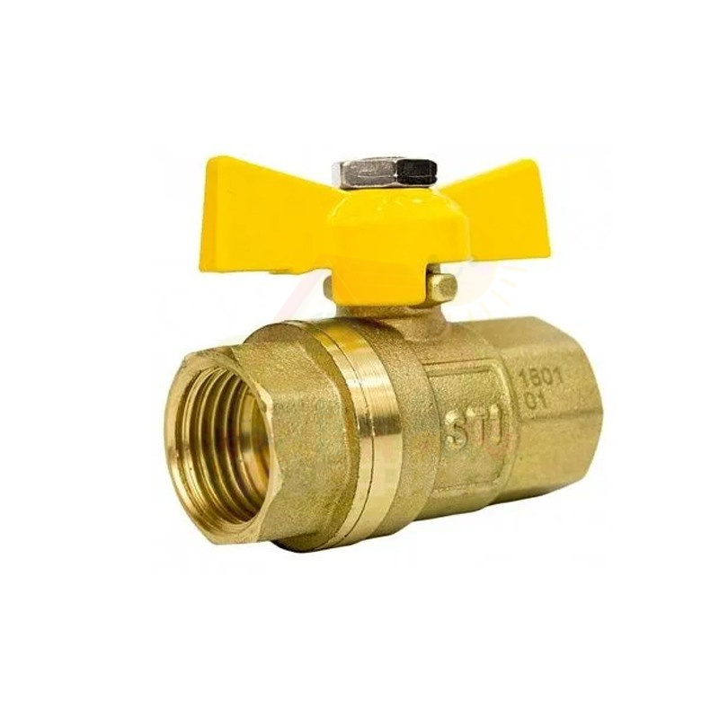 Инженерная сантехника Кран шаровой газовый STI ВР/ВР резьба 3/4" ручка-бабочка — детальное фото