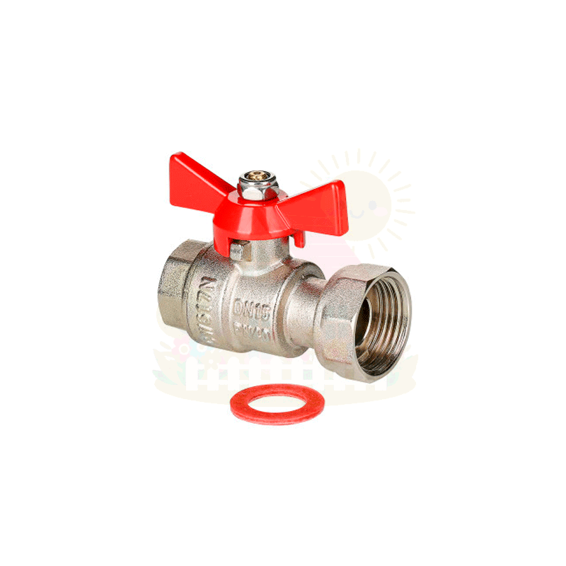 Инженерная сантехника Кран шаровой Valtec ручка-бабочка с НГ гайкой 3/4"х1" (арт.VT.241.N.0506) — детальное фото