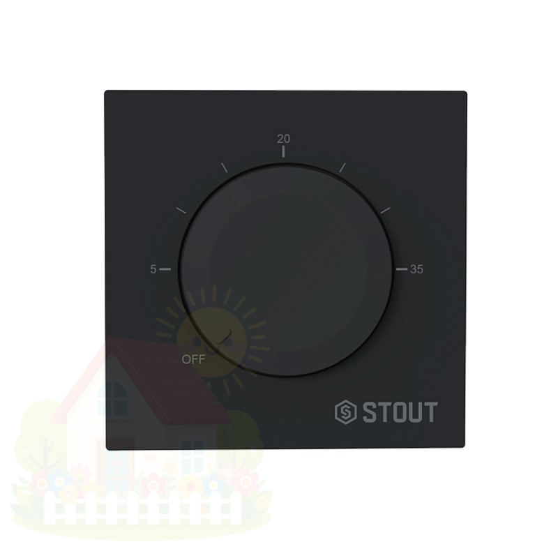 Купить Термостат универсальный Stout 3А, On/Off, черный — фото товара в каталоге