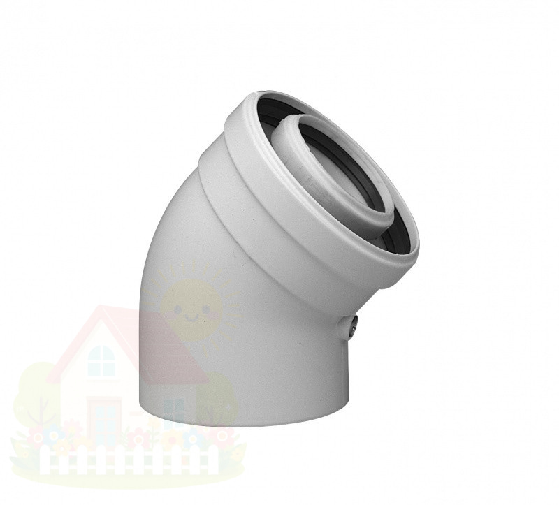 Купить Коаксиальный отвод Baxi полипропиленовый 45 , диам. 60/100 мм, HT (KHG71405981-) — фото товара в каталоге