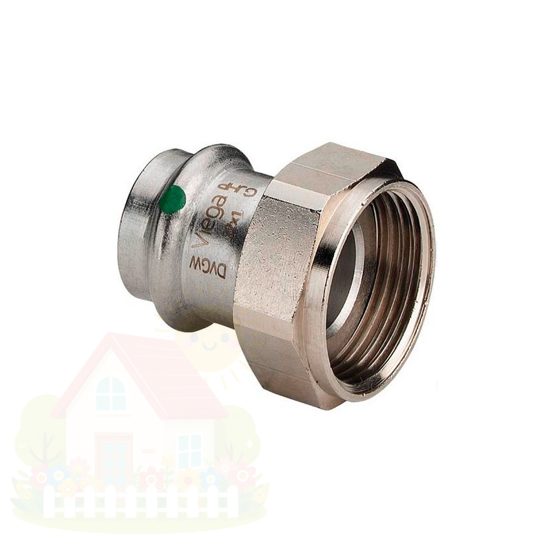 Купить Переходник с накидной гайкой Viega Sanpress Inox 22х3/4" из нержавейки (арт. 437619) серия 2363 — фото товара в каталоге