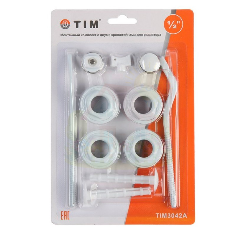 Инженерная сантехника Набор пробок для подключения радиатора TIM 3/4" с 2 кронштейнами (11 предметов) — детальное фото