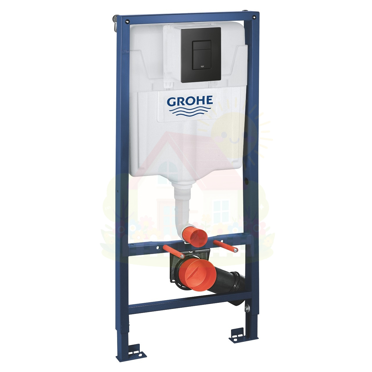 Инженерная сантехника Инсталляция GROHE Solido 38811KF0 с чёрной панелью смыва — детальное фото
