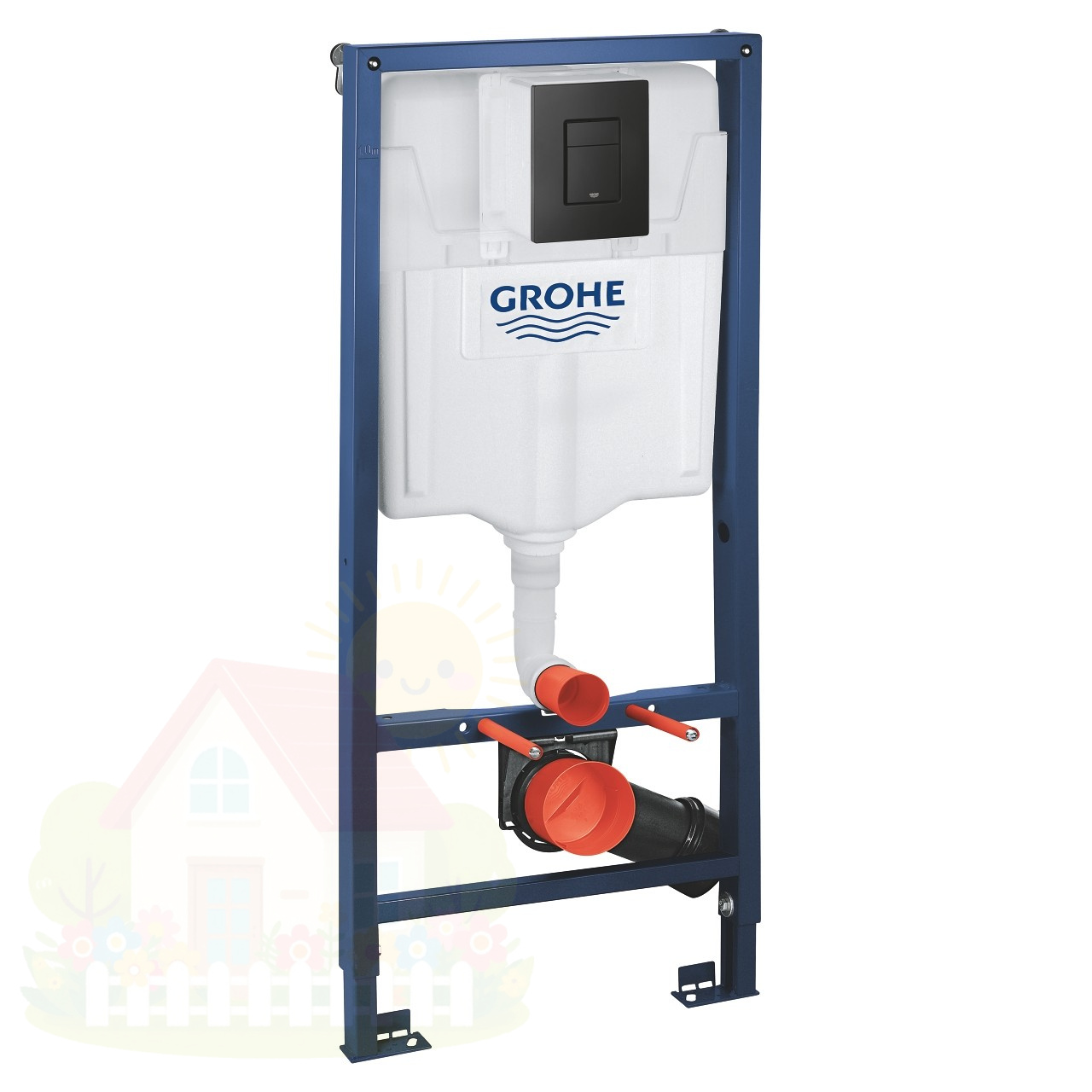 Купить Инсталляция GROHE Solido 38811KF0 с чёрной панелью смыва — фото товара в каталоге