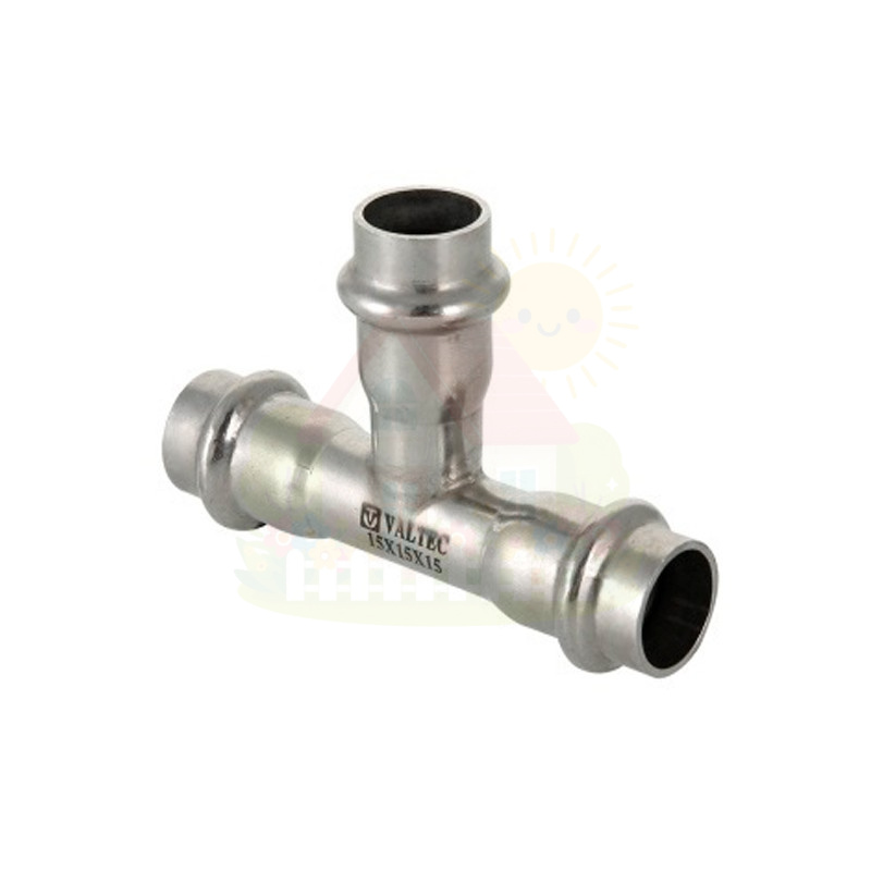 Инженерная сантехника Тройник Valtec VT.INOX-PRESS 28x22x28 мм из нержавейки (арт.VTi.931.I.282228) — детальное фото