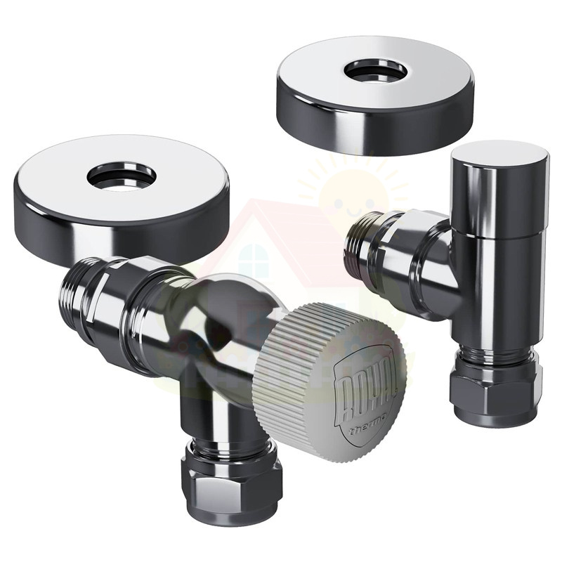 Инженерная сантехника Набор термостатический осевой Royal Thermo Design Pro 15мм М30х1,5 (Хром) под трубки — детальное фото