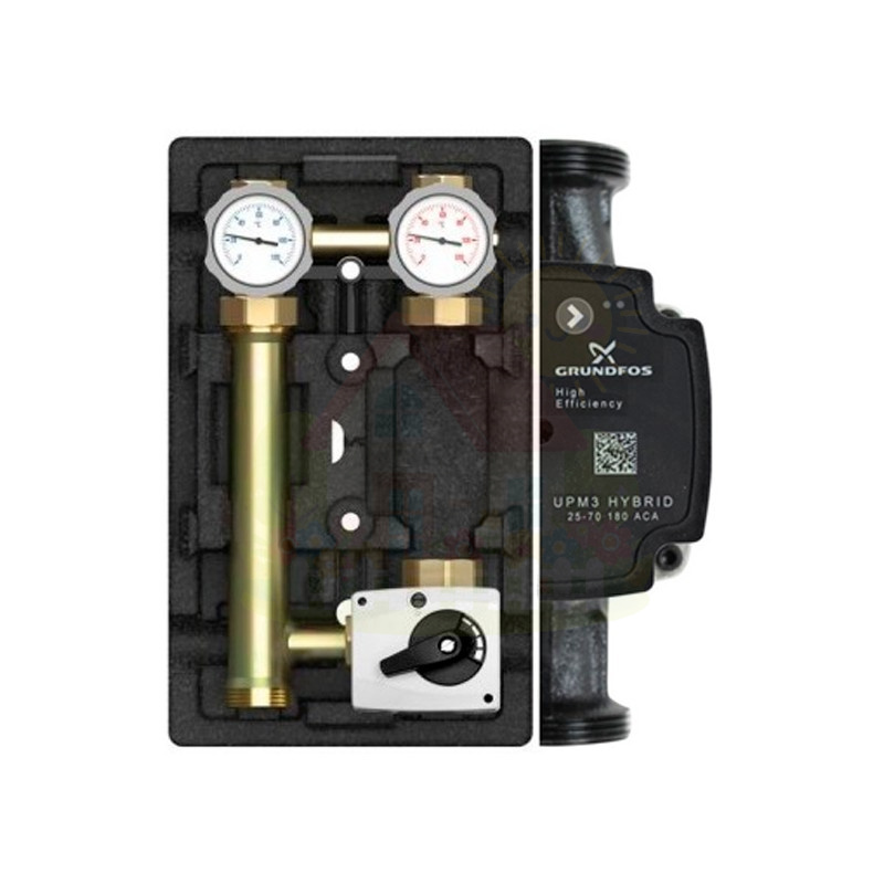 Инженерная сантехника Насосная группа Meibes MK 1"с сервоприводом, с насосом Grundfos UPM3 Hybrid 25-70 (арт.M66831.36MRU) — детальное фото