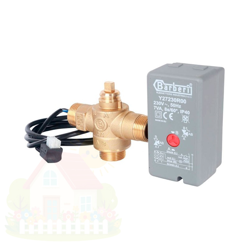 Купить Клапан 3-х ходовой с сервоприводом 230В Stout SVM-0170-300020 НР 3/4" — фото товара в каталоге