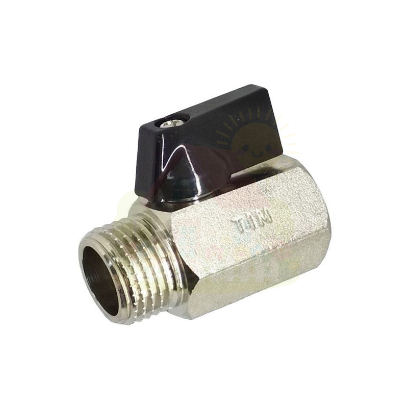 Инженерная сантехника Кран шаровой мини Tim 1/2" ВР/НР ручка-черная хромированный — детальное фото