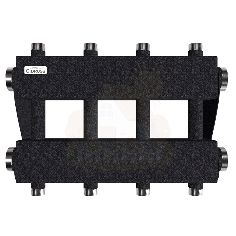Инженерная сантехника Коллектор модульный Gidruss MK-150-4DUх25 до 150 кВт 1 1/2" 5 контуров — детальное фото