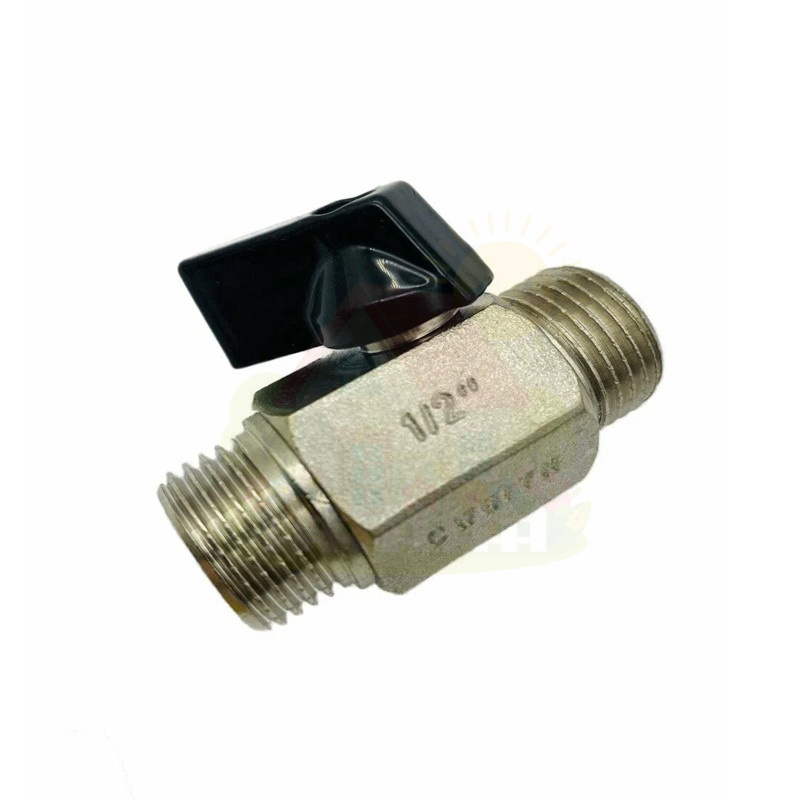 Инженерная сантехника Кран шаровой мини Tim 1/2" НР/НР ручка-черная хромированный — детальное фото