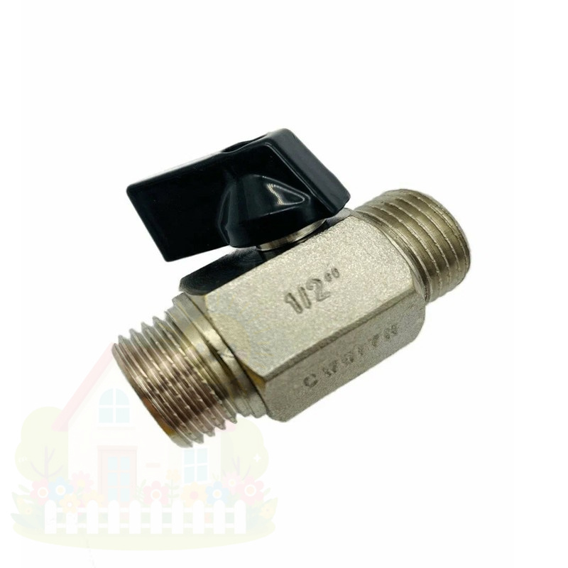 Купить Кран шаровой мини Tim 1/2" НР/НР ручка-черная хромированный — фото товара в каталоге