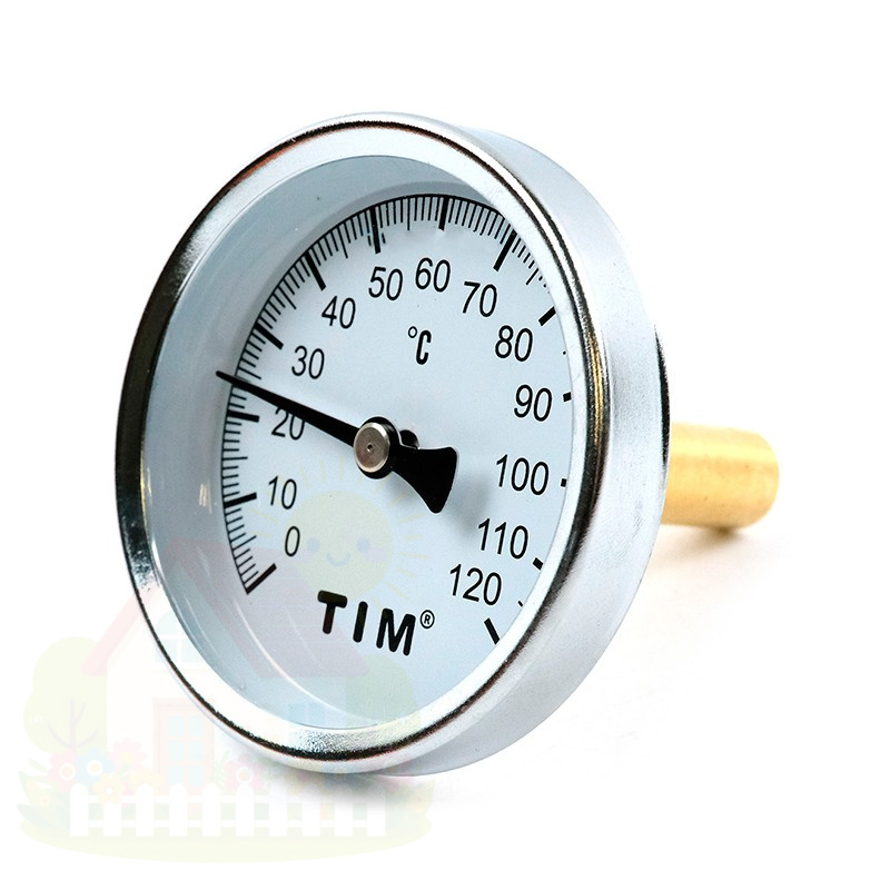 Купить Термометр с погружной гильзой (55мм) TIM 1/2" (0-120°С) — фото товара в каталоге