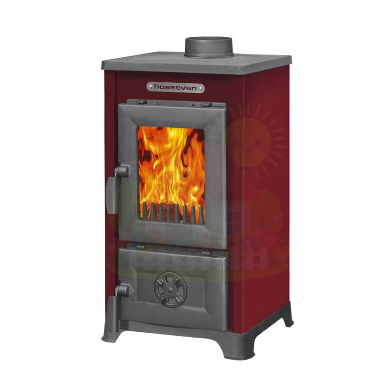 Инженерная сантехника Печь камин Hosseven 9008 Mini Burgundy — детальное фото
