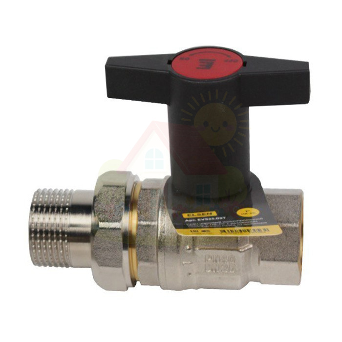 Инженерная сантехника Кран шаровой ELSEN Strong T 1/2" НВ высокая ручка с НГ гайкой — детальное фото