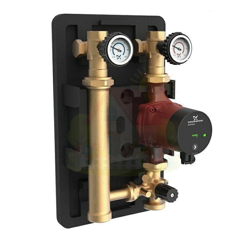 Инженерная сантехника Насосная группа с 3-х ходовым смесителем Grundfos HEATMIX M25 ALPHA2 80 — детальное фото