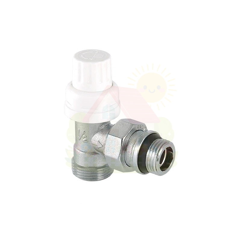 Инженерная сантехника Клапан радиаторный угловой Valtec 1/2"x3/4" арт.VT.031.NER.04 под евроконус — детальное фото