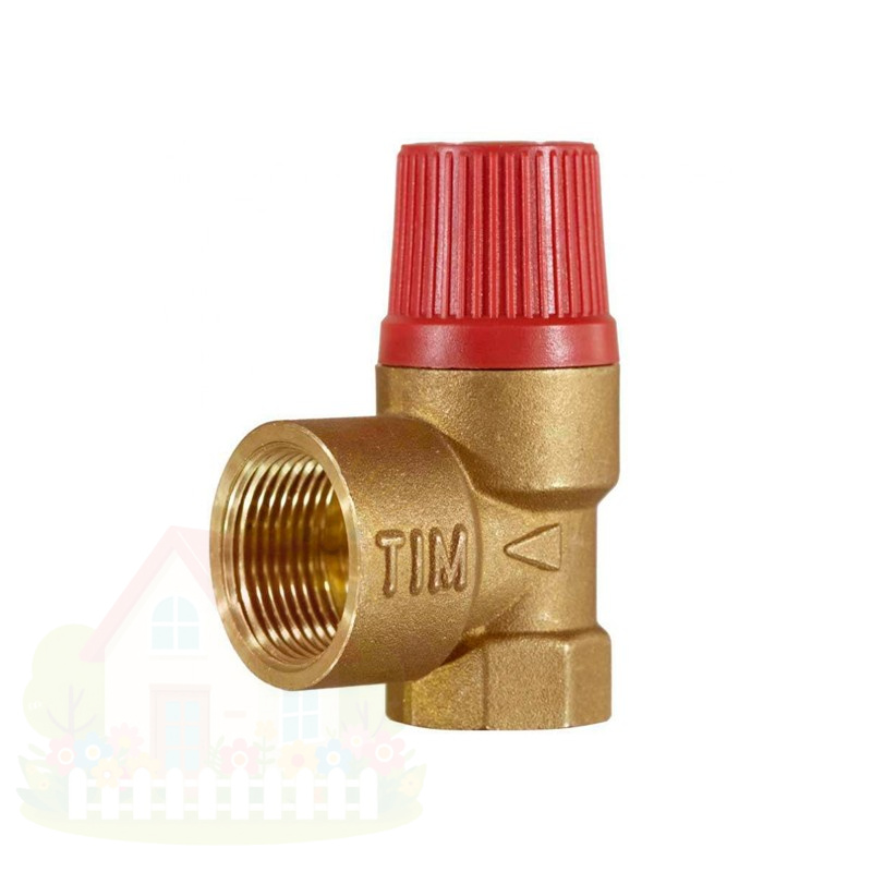 Купить Клапан предохранительный для отопления (3 бар) TIM 1/2"х3/4" ВР/ВР резьба — фото товара в каталоге