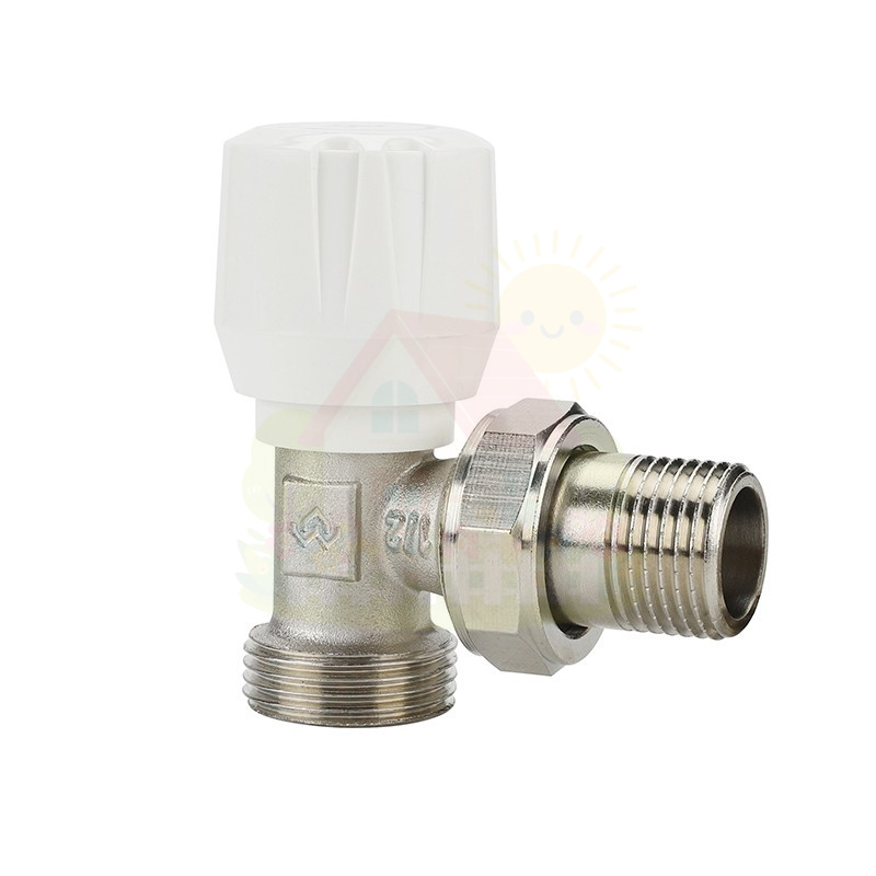 Инженерная сантехника Клапан радиаторный угловой Varmega 1/2"х3/4"EK резьба наружная/наружная — детальное фото