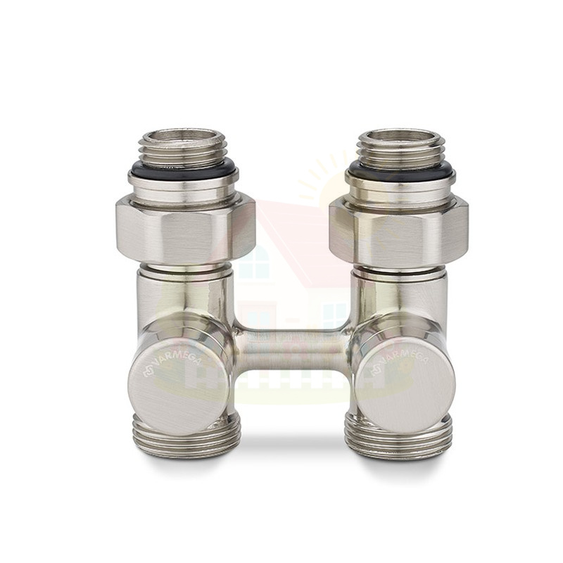 Инженерная сантехника Узел нижнего подключения прямой Varmega 1/2"х3/4"EK, цвет матовый никель — детальное фото