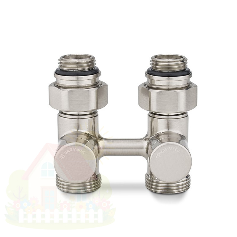 Купить Узел нижнего подключения прямой Varmega 1/2"х3/4"EK, цвет матовый никель — фото товара в каталоге